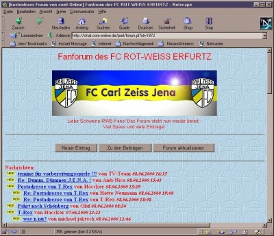 08.06.2000: Hacker haben das RWE-Forum umgestaltet
