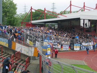 Ausgezeichnete Stimmung im FCC-Block.
