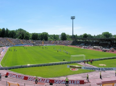 Das Augsburger Stadion war zwar sehr weitläufig, hinterließ aber einen netten Eindruck.
