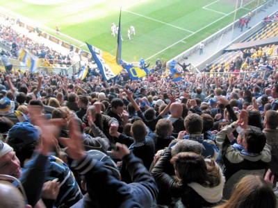 Und die gute Stimmung im Gästeblock steigerte sich noch
