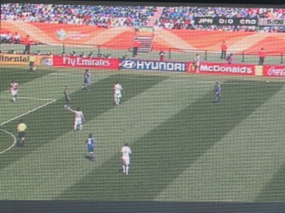 Kroatien-Japan wurde natürlich auch im Stadion übertragen.
